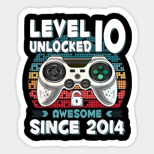 Ten 10yr BDay Son Boy Gamer 10th 10 Year Old Birthday Sticker